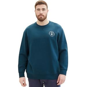 TOM TAILOR Heren Plussize Sweatshirt, 21179 - Deep Pond Green, XXL grote maten