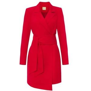 Swing Fashion Rode jurk Rocky in blazercut met tailleriem | maat 40, rood, 40