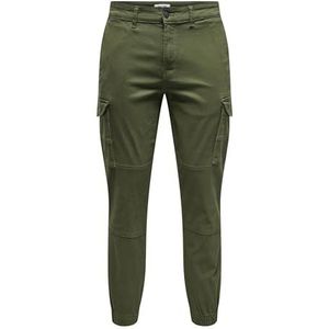 Only & Sons Cargo Trousers Classic Cargo Broek, Olive Night, 36W x 34L