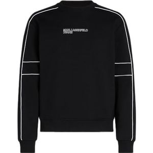 Karl Lagerfeld Jeans, Heren, Regular Piping Sweat, Regular Fit, Zwart, XS