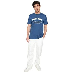 Trendyol Man Regular fit Basic Crew Neck Knit T-shirt, Indigo, M, Indigo, M