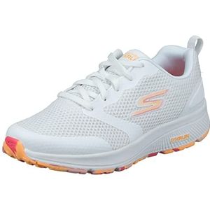 Skechers Dames Go Run Consistent Stamina Sneaker, Witte Textiel Oranje Trim, 36 EU