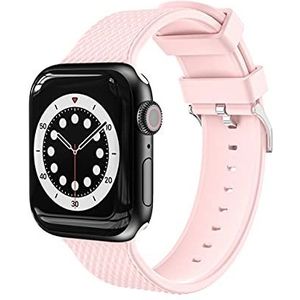 Compatibel met Apple Watch armband 42 mm, 44 mm, 45 mm, reservearmband van siliconen, sport, zacht, compatibel met iWatch Series 7 SE 6 5 4 3 2 1, vrouwen mannen (42/44/45 mm, roze), Eén maat