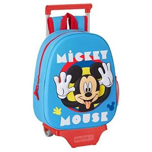 Safta - Mickey Mouse, Lichtblauw, M, 3D-rugzak + trolley