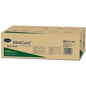 MoliCare Premium Bed Mat 5 drops: bedinleggers met absorberende kern van celstofpulp, 60x90 cm, 4x25 stuks
