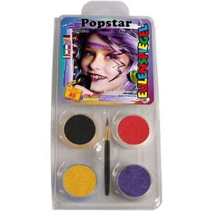 Eulenspiegel 204597 - Make-upset Popstar, voor ca. 40 maskers, schminkkleuren, carnaval, themafeest