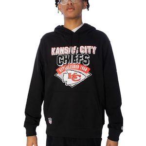 New Era Heren NFL Team Graphic Hoody Kanchi Blkwhi Kansas City Chiefs Hooded Sweatshirt, Zwart, XS
