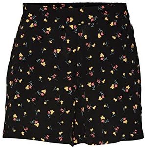Noisy may Dames Nmclara Smiley Nw Noos Shorts, zwart/Aop: bloem, XL