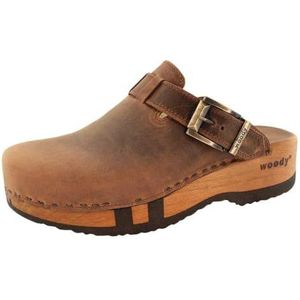 Woody Heren Leon houten schoen, bruin, 42 EU, bruin, 42 EU