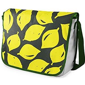 Bonamaison Digitaal bedrukte Messenger schooltas met kaki riem voor meisjes en jongens, boodschappentassen voor scholieren, schoudertassen, grootte: 29x36 cm
