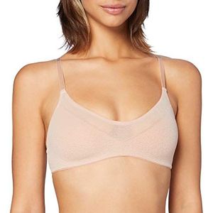 sloggi Dames OXYGENE Infinite T-Shirt Bra Beugelloze BH, Wit, S, Peanut boter, XS