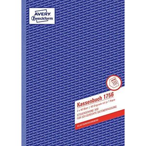 Avery Zweckform 1756 Kassaboek (A4, Volgens De Besturingsrail 300, Getest Door Juridische Experts Voor Duitsland, Ter Ordelijke, Voordelige Boekhandel, 2 x 40 Vellen) Wit/Geel