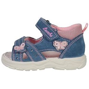 Lurchi 74l2013001, platte sandalen voor meisjes, Jeans, 22 EU