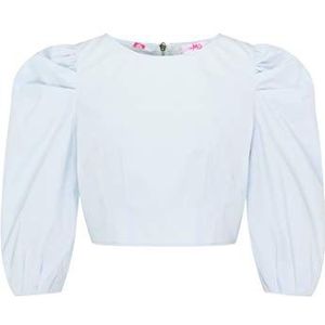 myMo crop-blouse dames 12011484, ijsblauw, XS