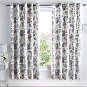 Dreams & Drapes - Marinelli - Ready Made Gevoerd Ooggordijnen - 66"" Breedte x 72"" Drop (168 x 183cm), Grijs