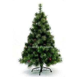 Shatchi Boulder Pine Kerstboom Home Decoraties, Kunststof/metaal, Groen, 8 voet