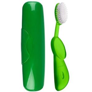 RADIUS Tandenborstel Originele Grote Borstel BPA Vrij en ADA Geaccepteerd - Rechterhand - Groene Borstel met Groene Case