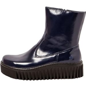 Art - Nappa Shinny - Leren Enkellaarsjes - Marineblauw - 3 tot 5 cm Hakhoogte