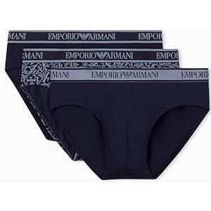 EMPORIO ARMANI Heren CORE Logoband 3-Pack Brief, Blauw, S, Blauw, S