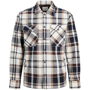 JACK & JONES PLUS JJEEDDIE Overshirt voor heren, LS PLS, Cloud Dancer, 5XL, cloud dancer, 5XL