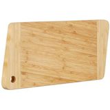 Relaxdays snijplank bamboe, rechthoekig hakblok met oog, HBD 2 x 38 x 18 cm, robuuste aanrechtplank, serveerbord, natuur