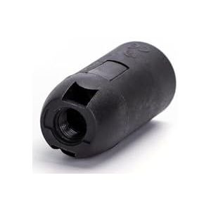 Brightium E14 kunststof lamphouder met veerklem in elegant zwart. Ideaal voor moderne en functionele omgevingen in uw huis of op het werk.