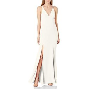 Dress the Population Vrouwen Iris Crêpe Side Split Jurk Speciale Gelegenheids Jurk, Wit, S
