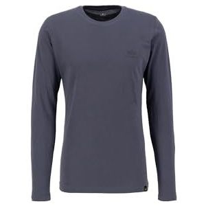 ALPHA INDUSTRIES Back Print Heavy LS T-Shirt, grijs zwart, XL Unisex Volwassen, grijs/zwart, XL