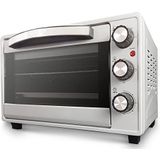 Grunkel - 23 liter multifunctionele elektrische tafeloven zilver met 1600 W vermogen, ideaal voor pizza's en brood, model HR-23 Silver (zilver)