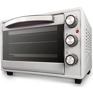 Grunkel - 23 liter multifunctionele elektrische tafeloven zilver met 1600 W vermogen, ideaal voor pizza's en brood, model HR-23 Silver (zilver)