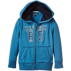 Tommy Hilfiger Jongens jas met capuchon BRANT HD ZIPTHRU HWK L/S, turquoise (Celestial 466), 116 cm