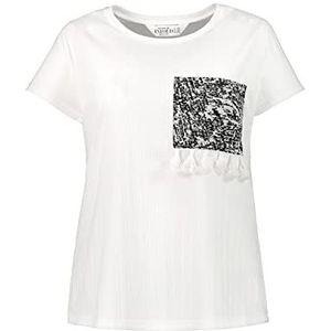 Studio Untold Dames Boho borstzak T-shirt, wit, 50 NL