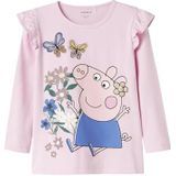 Peppa Pig - Top - Lange Mouwen - Jersey - Met 3D-borduring en Ruches