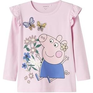 Peppa Pig - Top - Lange Mouwen - Jersey - Met 3D-borduring en Ruches