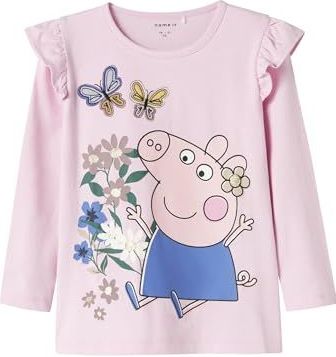 Peppa Pig - Top - Lange Mouwen - Jersey - Met 3D-borduring en Ruches