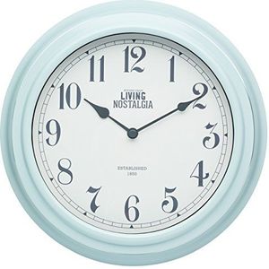 Living Nostalgia - Wandklok - Vintage Blue Wall Clock