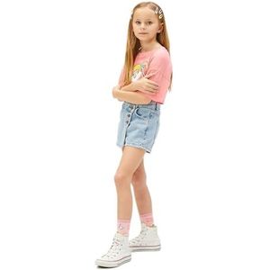 Koton Girls's Jean Skort Zakken Button Detail Envelop Katoen Shorts, Light Indigo (lin), 11-12 Jaar