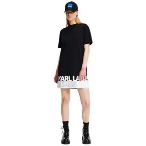 Karl Lagerfeld Jeans, Dames, Logo Tee Dress, Regular Fit, Zwart, L