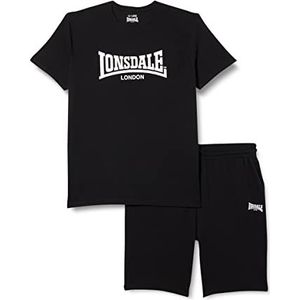 Lonsdale Heren MOY T-shirt & Shorts, zwart/wit, XXL