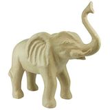 Décopatch LA003O drager L van papier-maché, olifant, 47,5 x 20 x 50 cm, voor versieren, kartonnen bruin