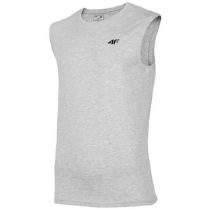 4F Mouwloos M075 Cold Light Grey Melange S voor heren, Koud lichtgrijs gemêleerd, S