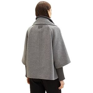 TOM TAILOR Damesjas met cape, 33761-dark grey melange, 3XL