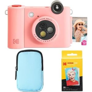KODAK Smile+ 2-in-1 Digitale Camera & Bluetooth Fotoprinter Starterpakket + Luxe Tas + Zink 20pk - Roze