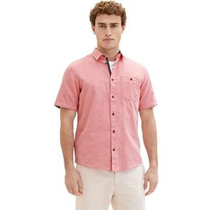 TOM TAILOR Heren 1036213 hemd, 32167-Red Herringbone Structure, XXL, 32167 - Red Herringbone-structuur, XXL