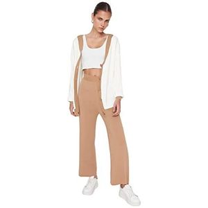 Trendyol Vrouwen Jonge Normale Taille Wijde Pijpen Regular, Kameel, S
