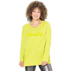 Ulla Popken - Shirt - Lichtgroen - Lange Mouw - Ronde Hals