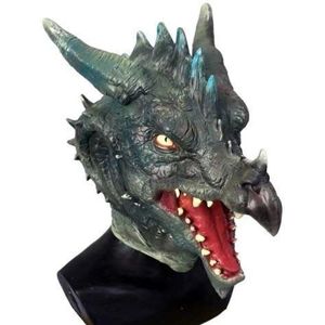 The Rubber Plantation TM 619219293297 Deluxe Groen Latex Dragon Masker Volledige Hoofd Rollenspel LARP Fantasy Cosplay Kostuum door Coopers Fancy Dress Unisex-Volwassene, One Size