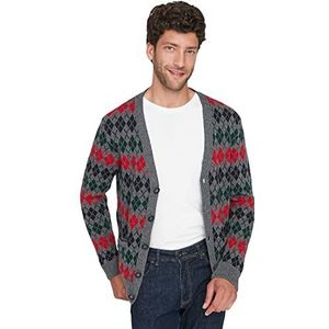 Trendyol Heren V-hals diamant patroon slank vest trui, antraciet, S, Antraciet, S