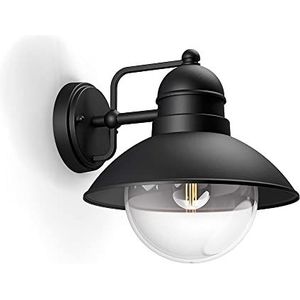 Philips Hoverfly Wandlamp - 60 W - E27-Fitting - Spatwaterdicht - Exclusief Lichtbron - Muurlamp - Buitenlamp - Zwart