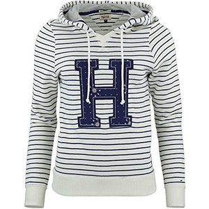 Tommy Jeans Dames Safia Sweatshirt met lange mouwen, blauw (Blue Depths-pt/Egret-pt 430), S/M